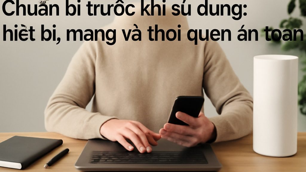 Minh họa: Chuẩn bị trước khi sử dụng: thiết bị, mạng và thói quen an toàn